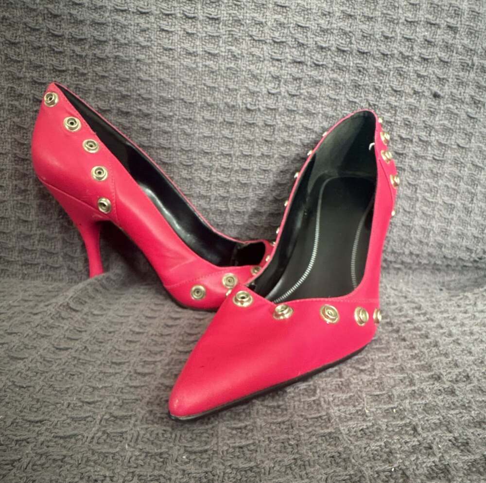 Esprit Prbrilliance Hot Pink Leather Pointed Toe Snap Covered Pumps Size 7M